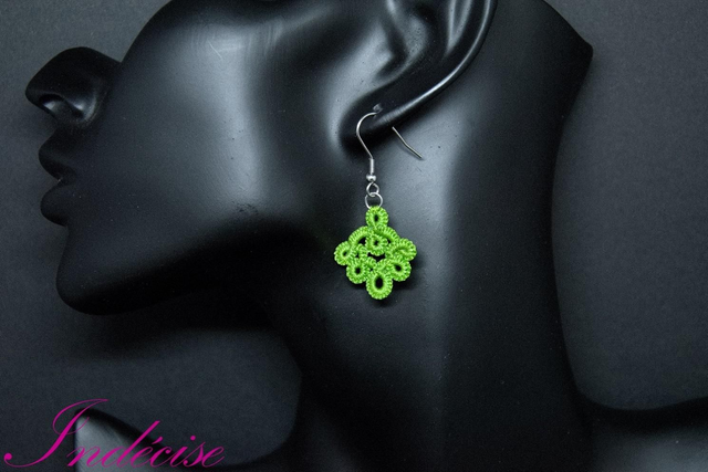 Boucles d'oreilles vert prairie, crochets en acier inoxydable (hypoallergénique)