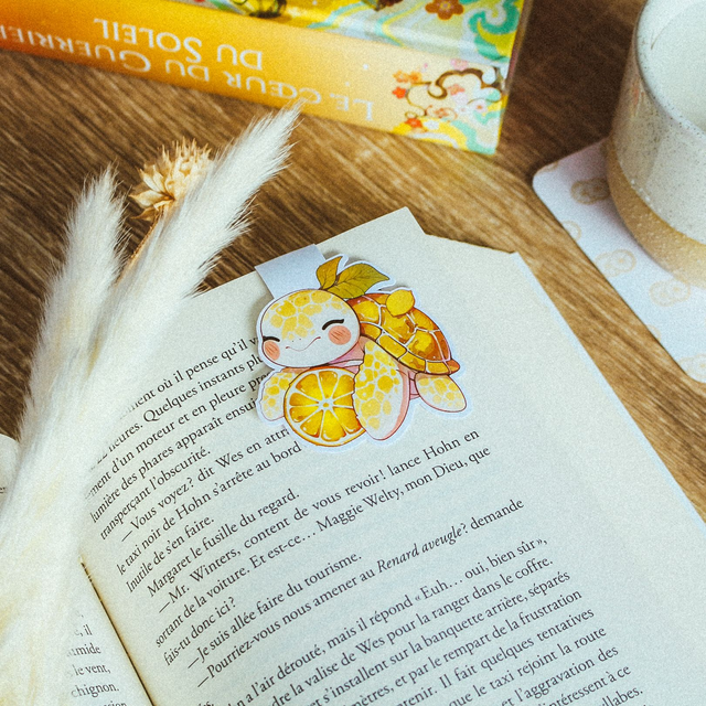 02 - Marque-Pages Magnétique - Tortue Citron