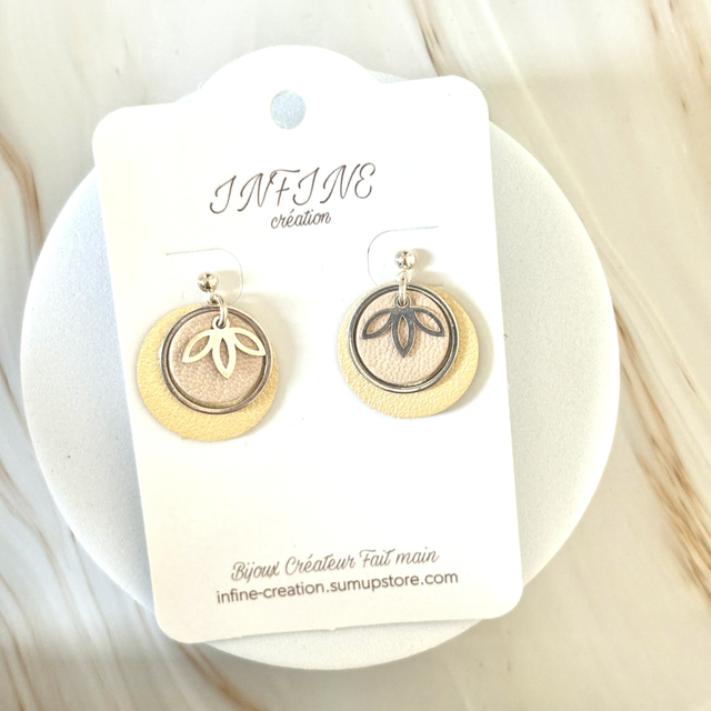 Boucles d’oreilles « Essentielle Jaune Perlé »