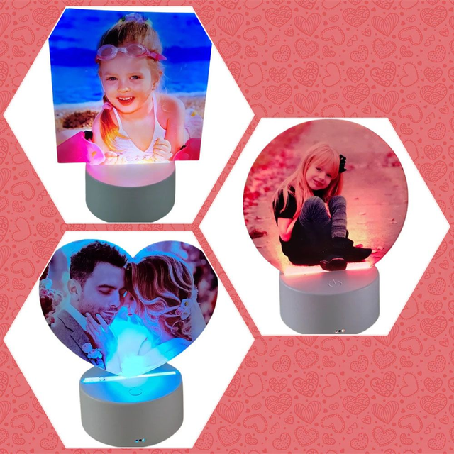 Cadres photo lumineux en acryliques, éclairage LED à personnaliser