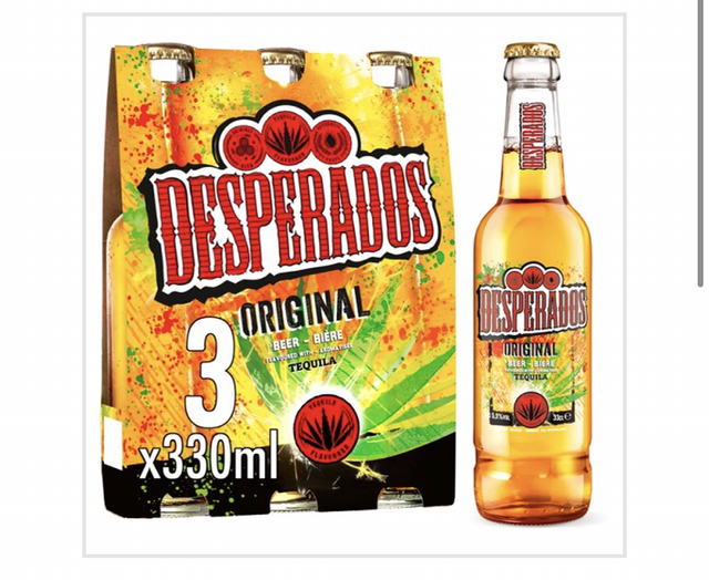 Desperados Tequila Lager Beer 3 x 330ml Bottles