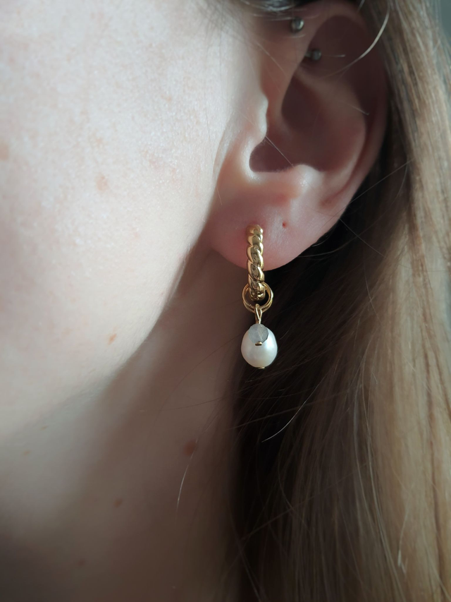 Créoles Givre dorés - Labradorite