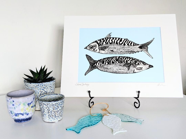 Silver Darlings Fine Art Giclee Mounted Print 