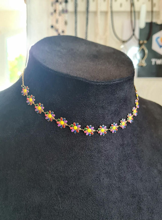 Collier "Primavera" en acier inoxydable doré 