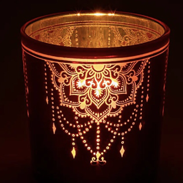 Photophore Métallique Mandala