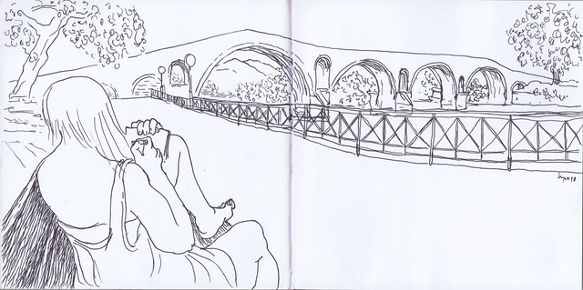 Dibujo puente de Arta (Grecia)