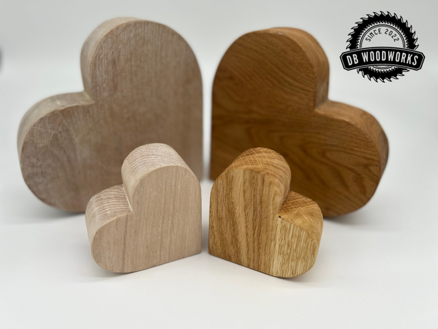 Chunky Oak Heart Pair