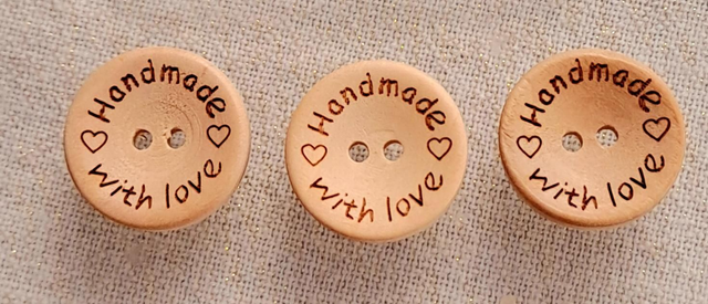 Buttons - Handmade with Love - 20mm