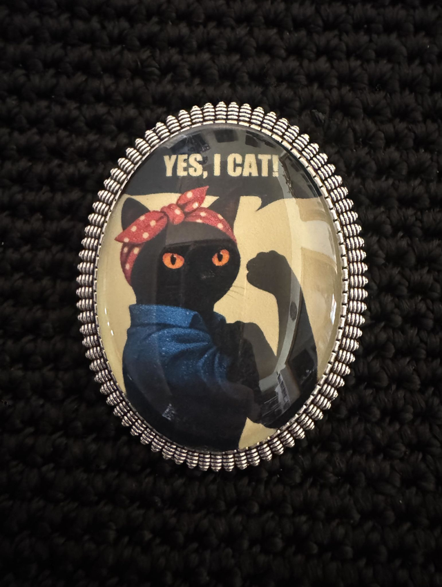 Broche "Yes I Cat!" - Jaune