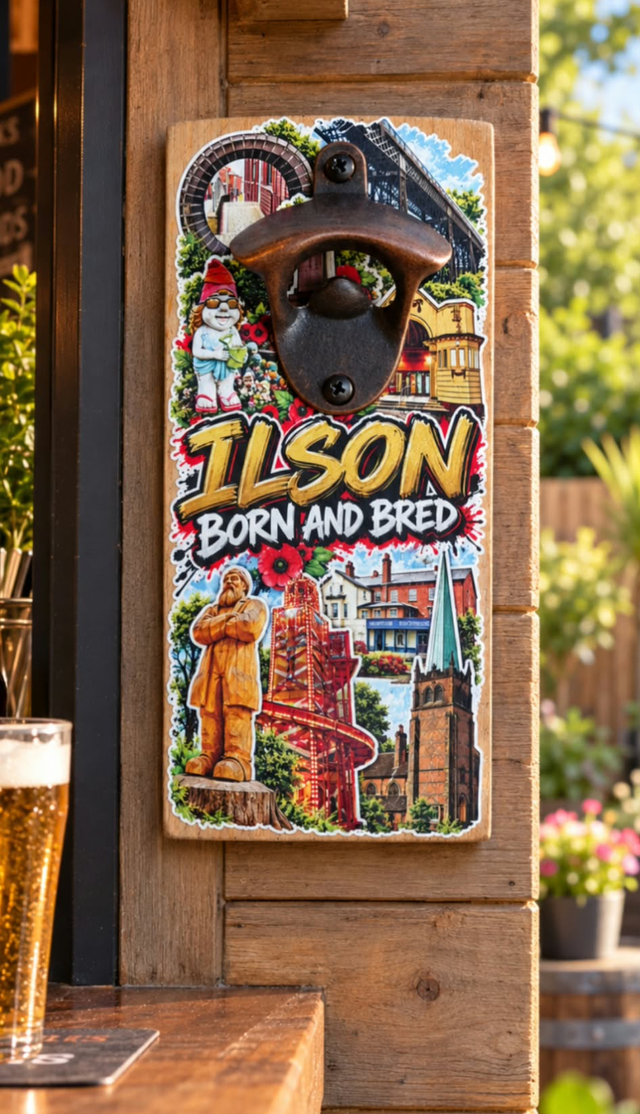 Ilkeston Born and Bred Wooden Bottle Opener – Unique Local Gift