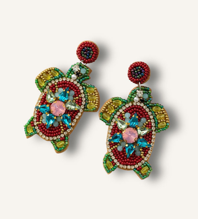 Embellished Turtle Earrings