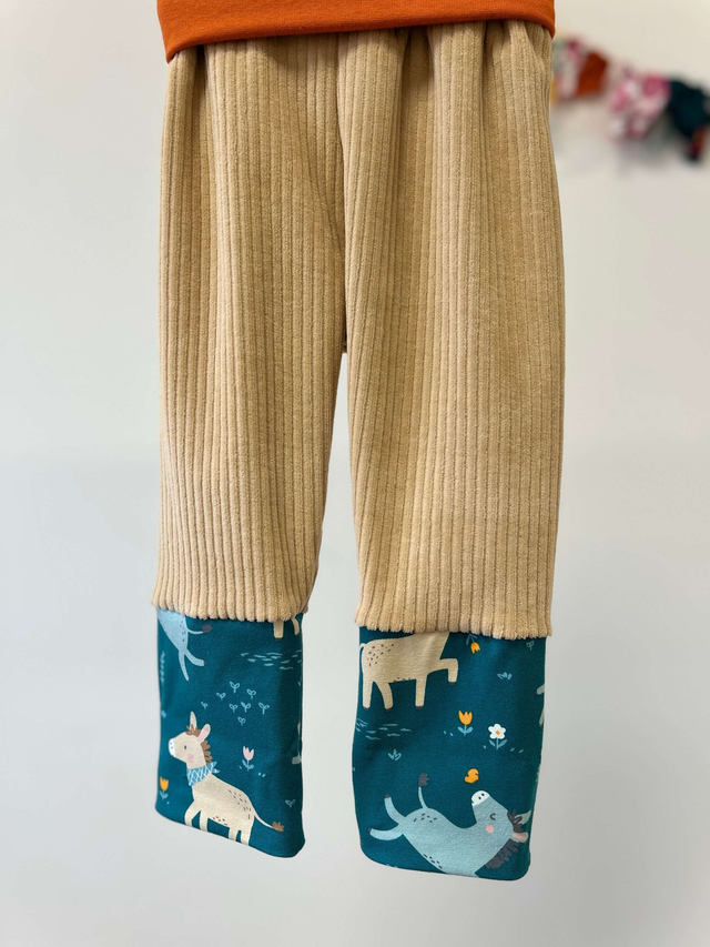 Pantalon évolutif velours «Mon petit âne»
