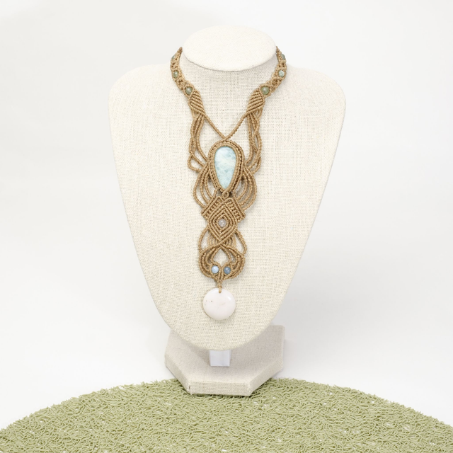 Collier opale rose et amazonite