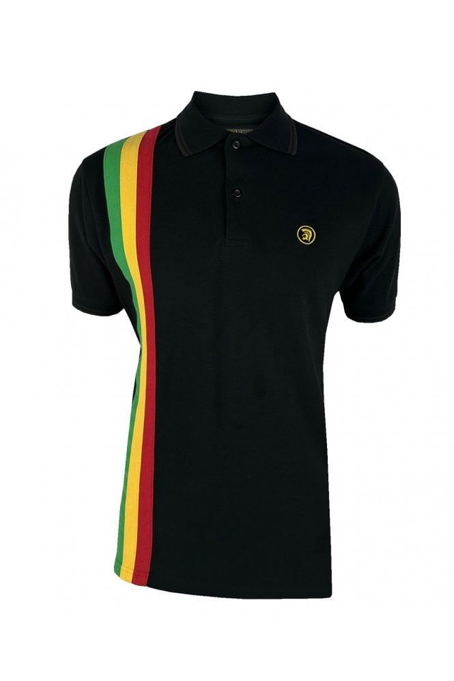 Trojan TR-8937 Racing Stripe Pique Polo - Black