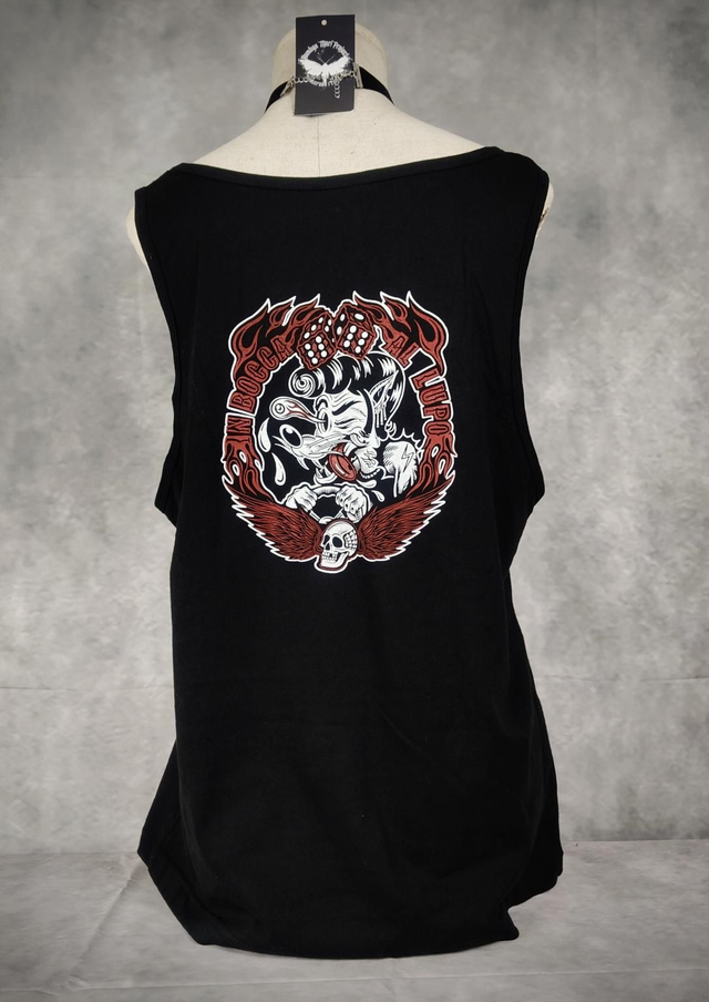 T-shirt Tank "Hot Rod Lupo" Black