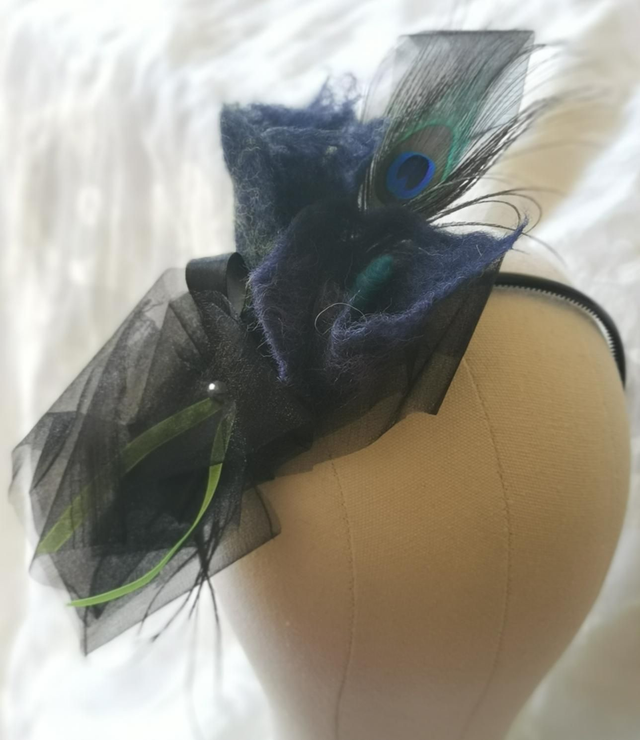 Black arum lily fascinator