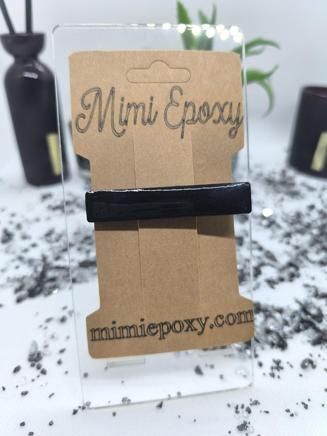 Barrette à cheveux plate noir 