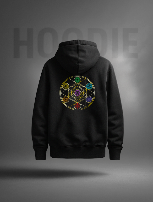 Dark Fusion branded Hoodie Golden Shine Chakra 