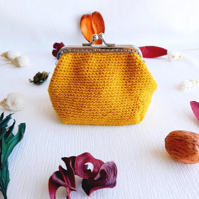 Porte-monnaie Céleste - Fait Main au crochet en coton 