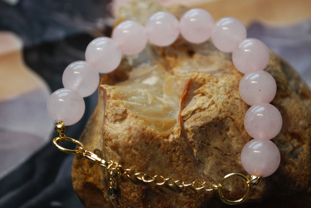 Bracelet en quartz rose