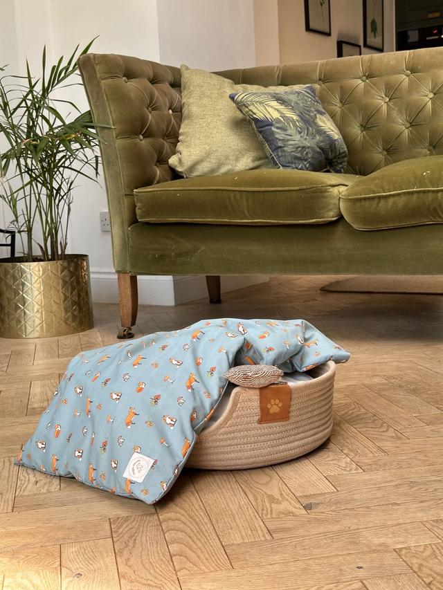 Doggie Duvet & Cover Fox fabric
