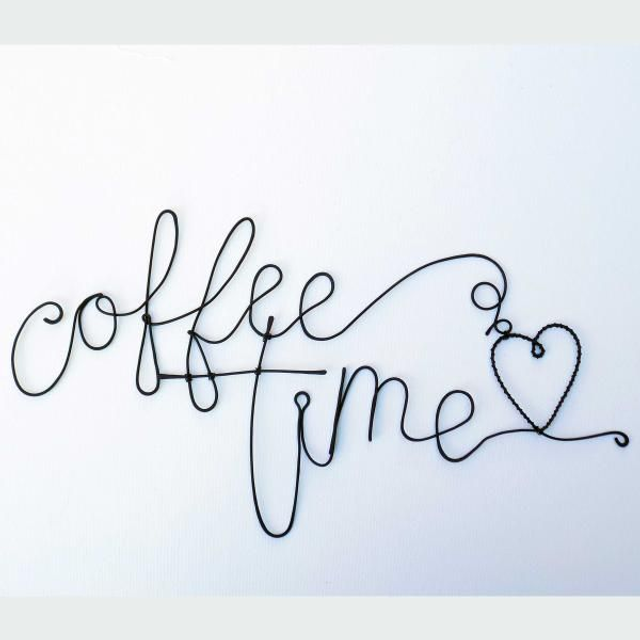 Coffee Time - art mural en fil de fer