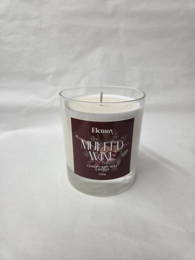 Mulled Wine Refillable Glass Jar Soy Wax Candle - ES-025