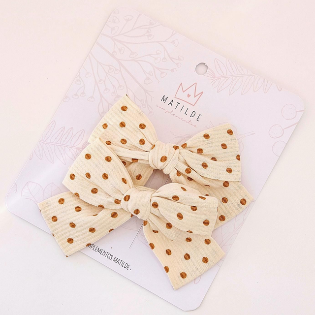 Pinza Lazo Par Amarillo Puntos