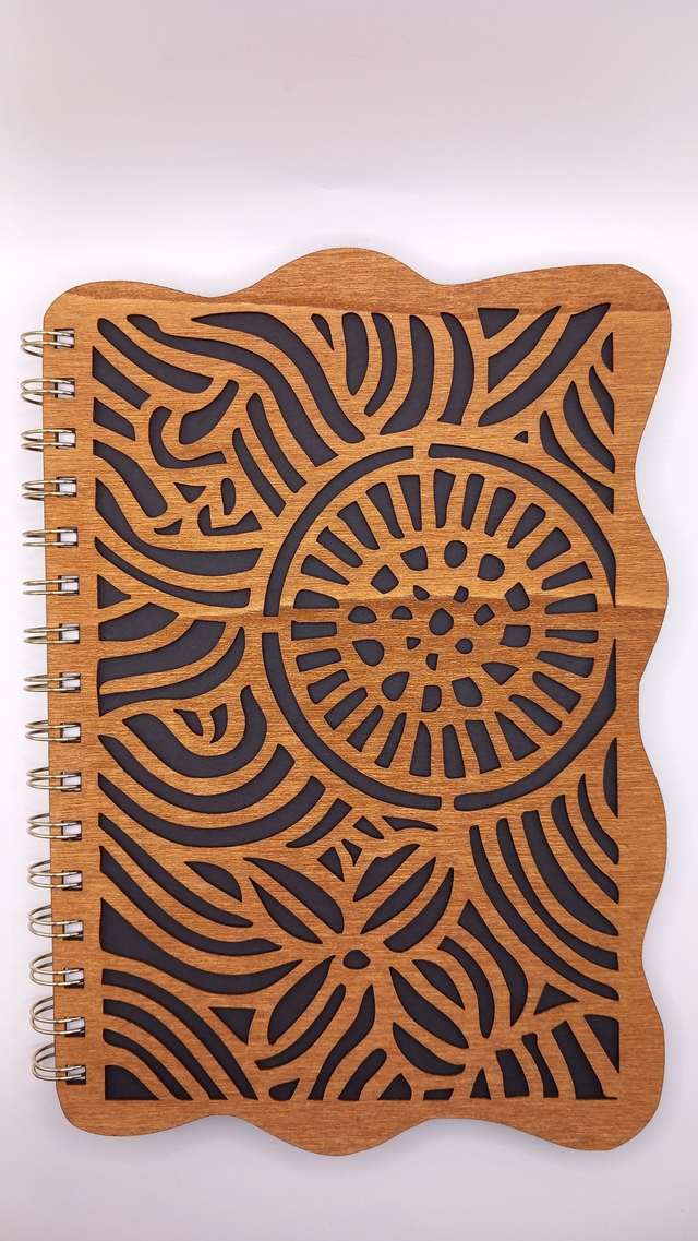 canet de notes couverture bois, rechargeable