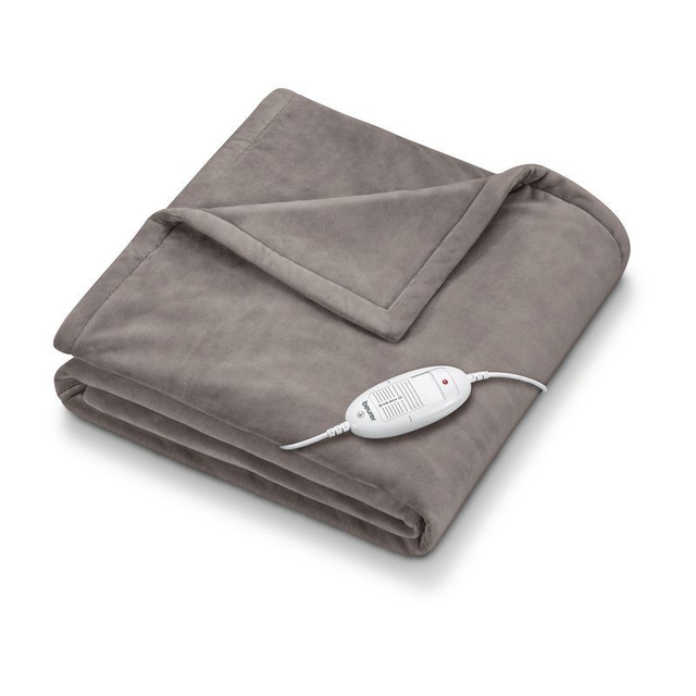 Couverture chauffante taupe – Confort thermique pour maintien à domicile