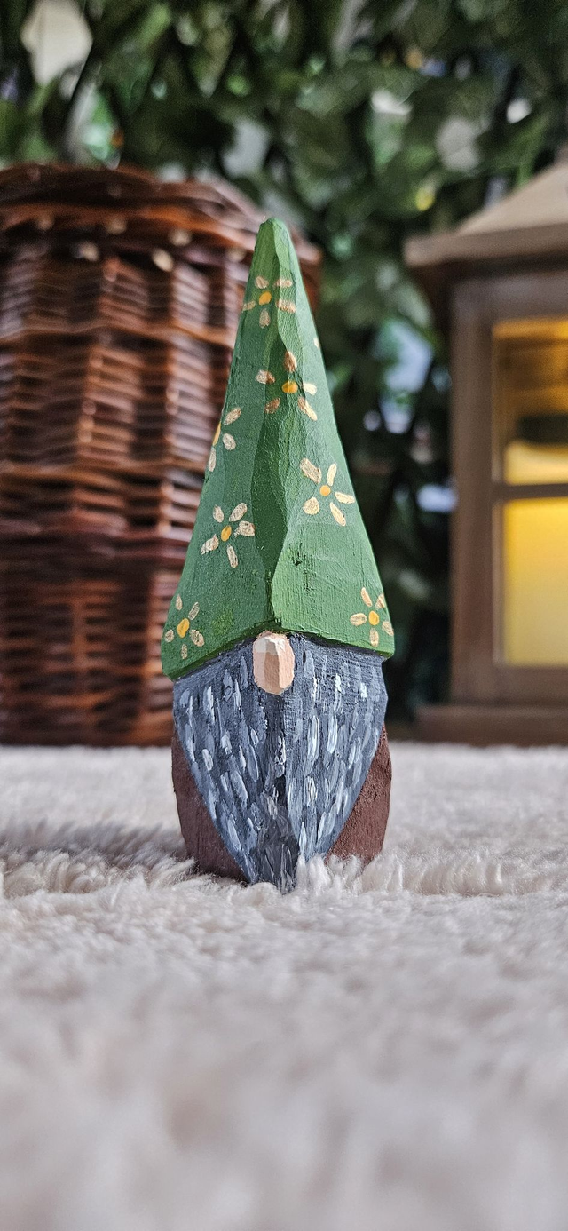 Sculpture bois - Gnome Doré