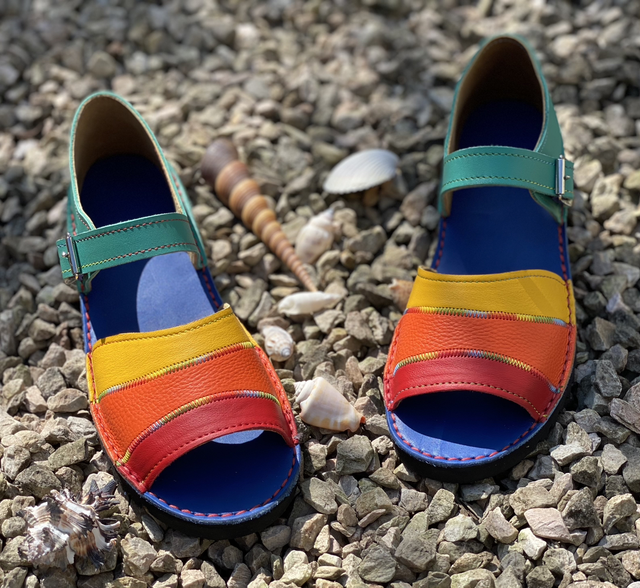 Open Sandal in Rainbow