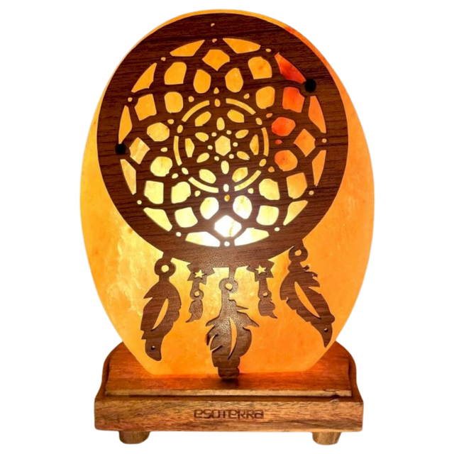 Lampe de Sel d'Himalaya rose à frame - Attrape-Rêves