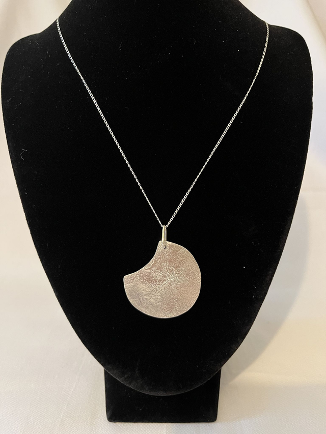 Reticulated Crescent Pendant – Recycled Sterling Silver, Hallmarked