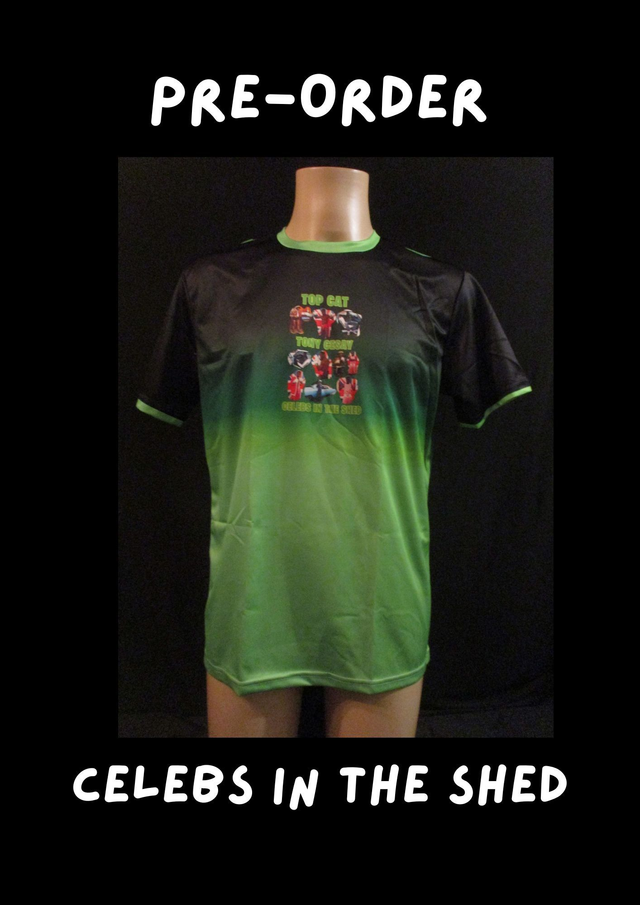 Tony Cesay ABA Champion Boxer Picture T-Shirt (Green &amp; Yellow Logo) ADULT 100% Polyester Crew Neck BLACK &amp; GREEN (PRE-ORDER SIZE) Top BUY NOW