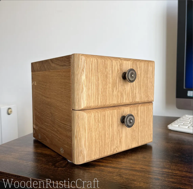 Small Handmade Solid Oak Chest of Drawers