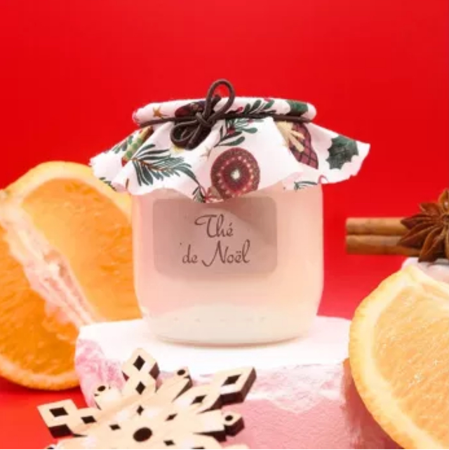 Bougie yaourt « The de Noël »