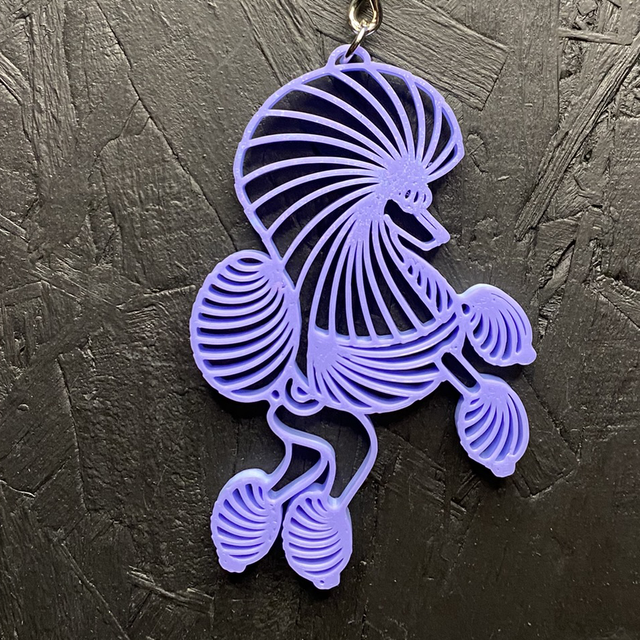 3D - Keychain Poodle Continental Blueberry Bubblegum