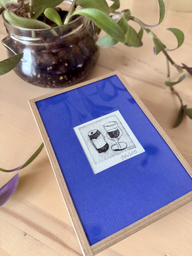 Craft beer tasting  - Petite estampe encadrée 10x15 cm 