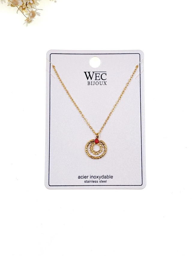 Collier pierre rouge