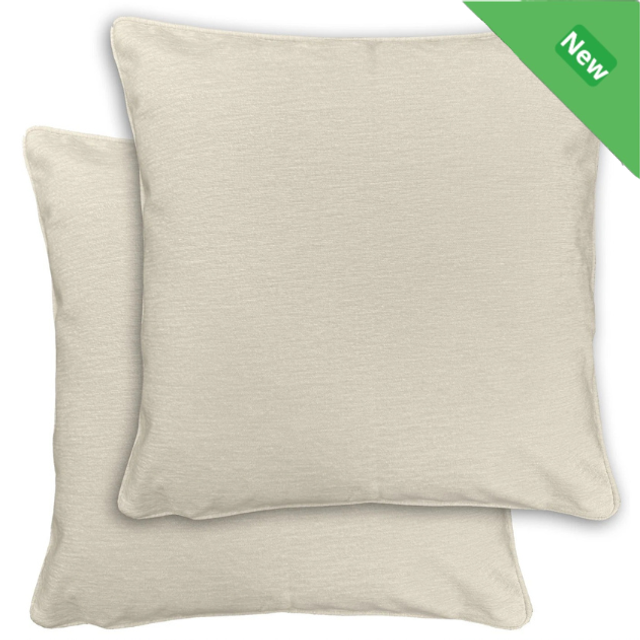 Enhanced Living Pair of Knightsbridge Cream Cushion Covers - Cases Only