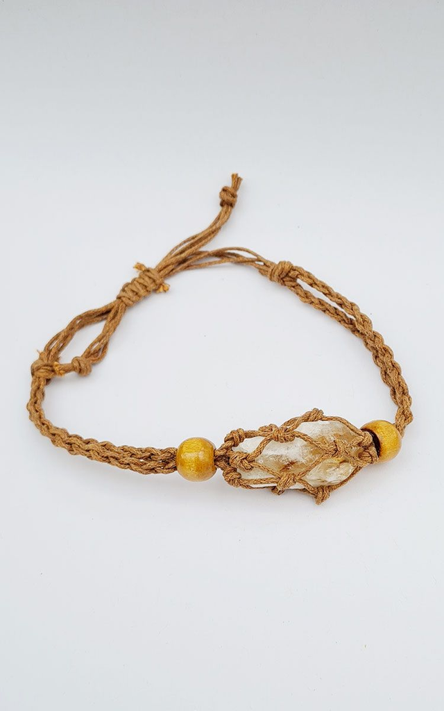 geflochtenes Armband mit Halbedelstein