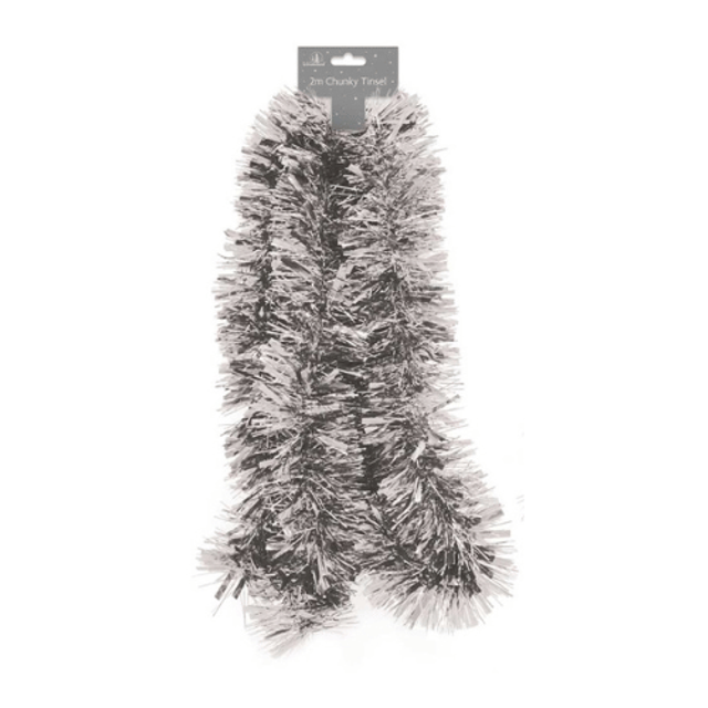 2 Meter Chunky Christmas Tinsel Silver £1.99