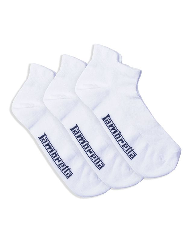 Lambretta 3 Pack Trainer Socks - White 