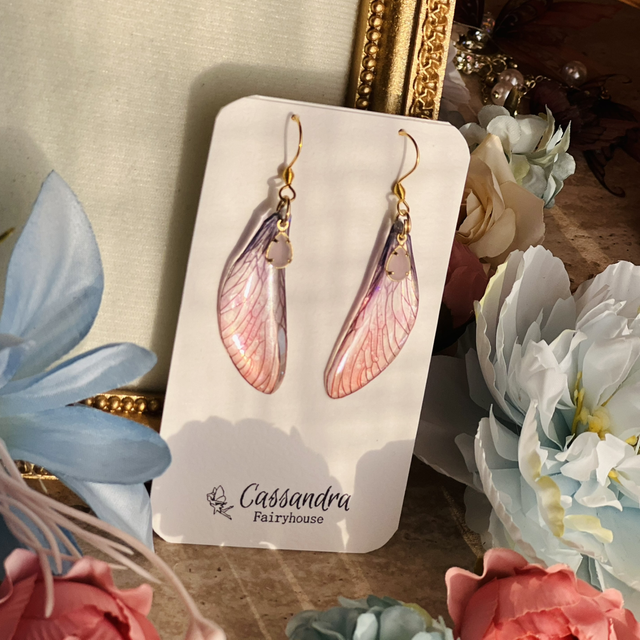 Boucle d’oreille aile de fée 