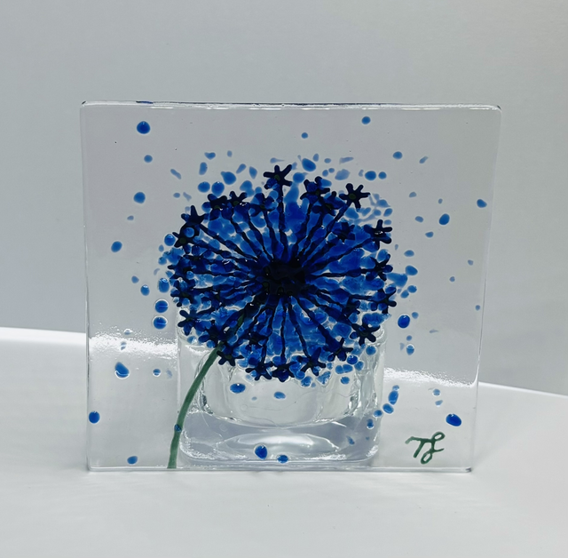 Blue Allium Tealight Holder
