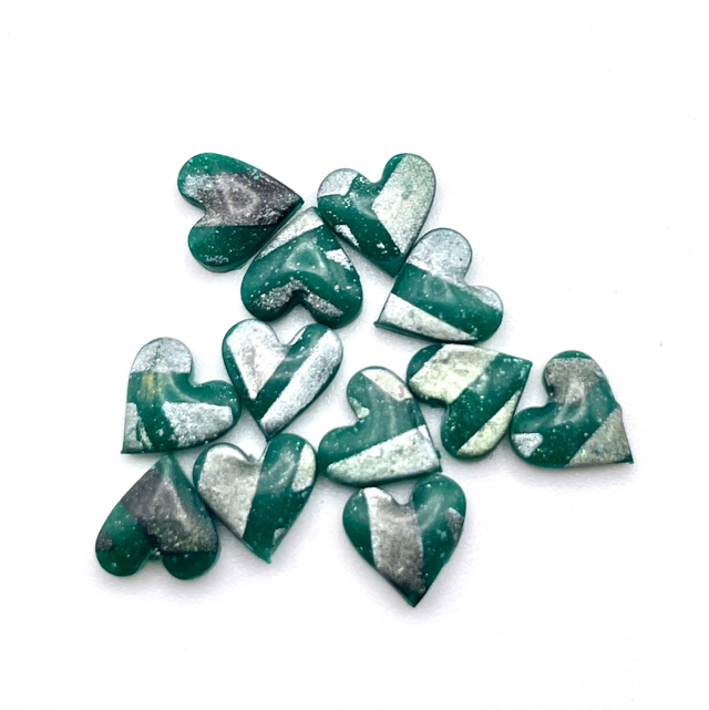 Green heart studs