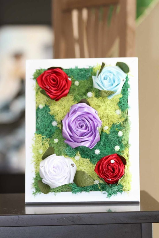 Petit cadre fleur de soie 