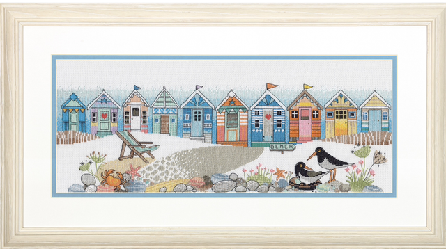 Counted Cross Stitch Kit: Beach Huts - Dimensions