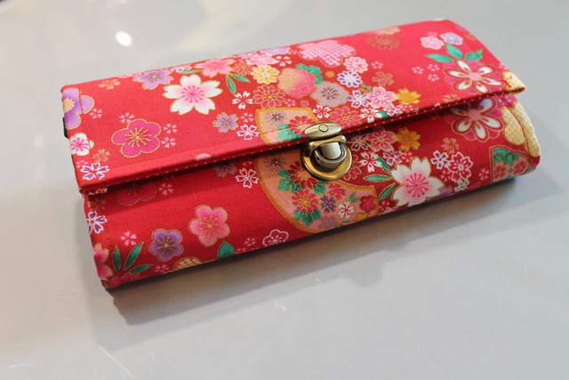 Portefeuille Long à fermoir "Miya" rouge